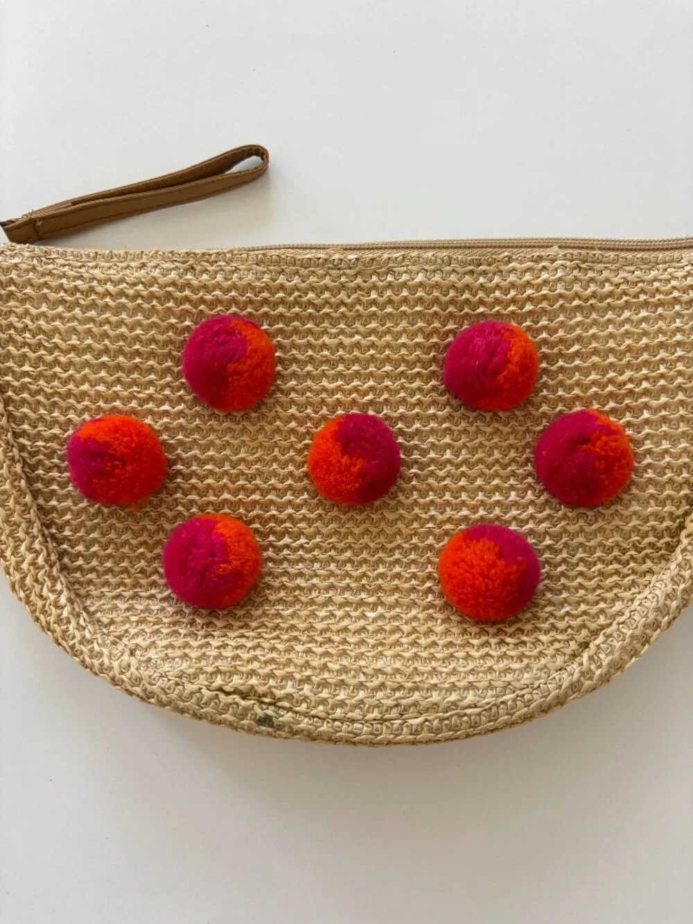 Woven Pom-Pom Pouch
